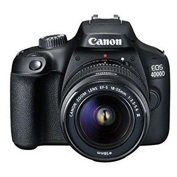 Aparat Foto D-SLR Canon EOS 4000D + EF-S 18-55mm DC III, 18 MP, Ecran 2.7inch LCD, Filmare Full HD (Negru)