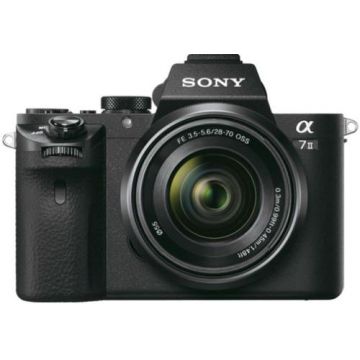 Aparat Foto Mirrorles Sony Alpha 7 II + Obiectiv 28-70mm, 24.3 MP, Filmare Full HD (Negru)