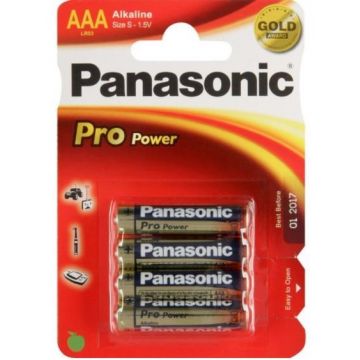 Baterii Foto Alkaline Panasonic Lr03Ppg/4BP, 1.5 V, 4 Buc