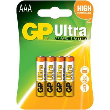 Baterii Ultra Alcaline GP AAA, 4 buc