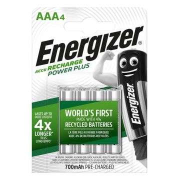Acumulatori Energizer Power Plus AAA, 700 mAh, 4 buc/set