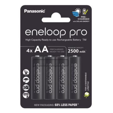 Acumulatori Panasonic Eneloop Pro AA, 2500mAh, 4 bucati