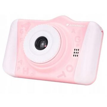 Aparat foto digital compact pentru copii AgfaPhoto Realikids Cam 2, include card micro SD de 8 GB (Roz)