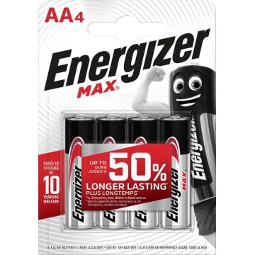 Baterii Energizer Max AA, LR6, 1.5V, 4 buc/set