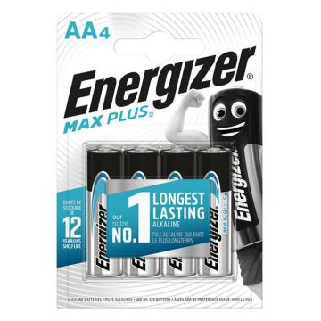 Baterii Energizer Max Plus AA, LR6, 1.5V, 4 buc/set
