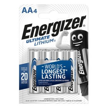 Baterii Energizer Ultimate Lithium, AA, L91, 1.5V, 4 buc/set
