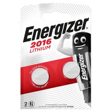 Baterii litiu CR2016 Energizer, 2 buc/set