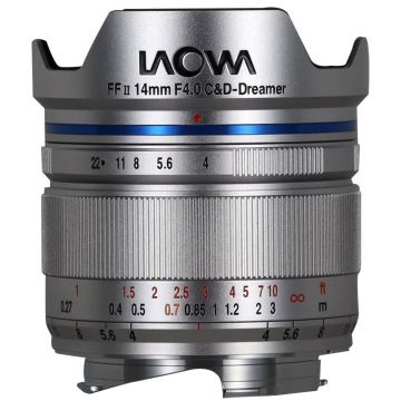 Obiectiv Manual Venus Optics Laowa 14mm f/4 FF RL Zero-D Silver pentru Leica M-Mount