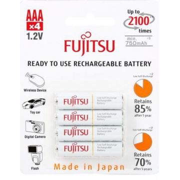 Fujitsu Acumulator White PRO 4x AAA 750MA