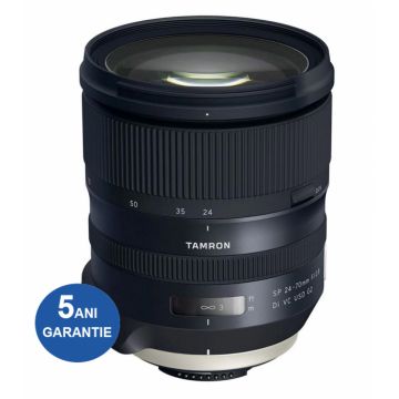 Pachet Tamron Obiectiv Foto DSLR 24-70mm F 2.8 SP VC USD G2 Canon+Manfrotto Filtru UV Slim 82mm