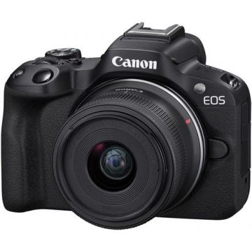Aparat foto Mirrorless Canon EOS R50, 24.2MP, 4K + Obiectiv 18-45mm (Negru)