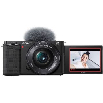 Sony Aparat foto Mirrorless Sony Alpha ZV-E10, 24.2MP, 4K, Negru + Obiectiv 16-50mm