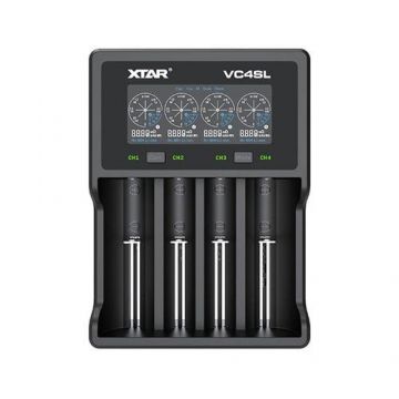 Incarcator cu 4 sloturi Xtar VC4SL, cu ecran color, cu functie de regenerare