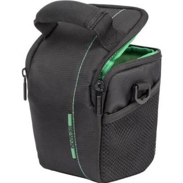 Geanta pentru camera, Rivacase, Poliester, MILC, 130 x 110 x 140 mm, Negru/Verde