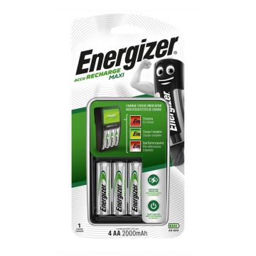 Incarcator Acumulatori Energizer EN-321401, Maxi Power Plus AA, AAA + 4 Baterii 2300 mAh incluse