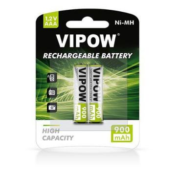 Acumulatori VIPOW 1.2V, AAA, 900 mAh, Ni-MH, 2 bucati