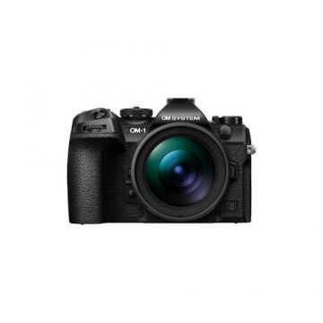 Aparat Foto Mirrorless OM System OM-1 Mark II, 20.4MP 4k Kit cu Obiectiv 12-40mm f/2.8 PRO II, LCD 3inch, micro-HDMI, Montura MFT (Negru)