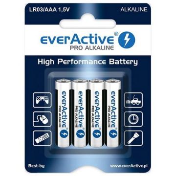Baterie Alcalina everActive, LR03, 4 bucati