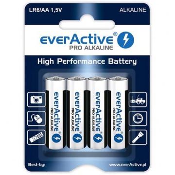 Baterie Alcalina everActive LR06, 4 bucati