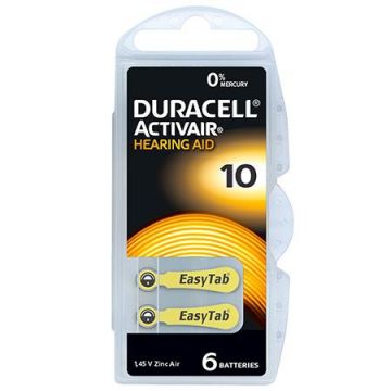 Baterie Duracell pentru aparat auditiv DA10, 6buc