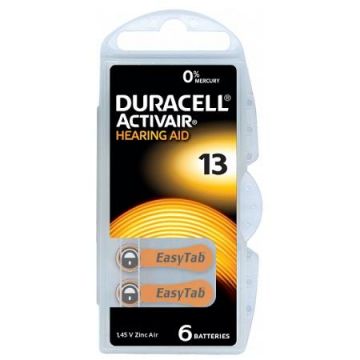 Baterie Duracell pentru aparat auditiv ZA 13, 6buc