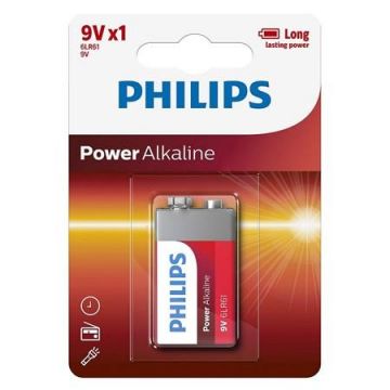Baterie Philips Alkaline 6LR61P1B/10, 6LR61, 9V