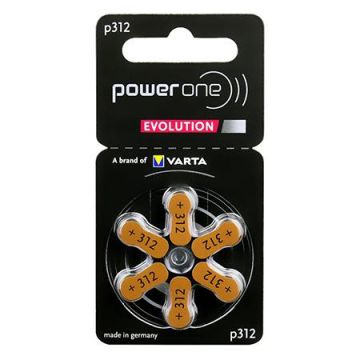 Baterii auditive VARTA Power One Evolution P312, 6 bucati