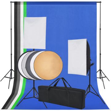 Gossi kit studio foto: 5 fundaluri colorate si 2 softbox-uri