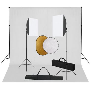 Gossi kit studio foto cu lumini softbox, fundal si reflector