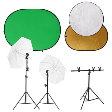 Gossi kit studio foto cu set de lumini, ecran de fundal si reflector