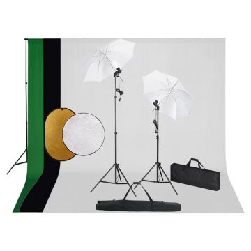 Gossi set studio foto cu lampi, umbrele, fundal si reflector