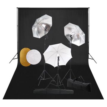 Gossi set studio foto cu lampi, umbrele, fundal si reflector