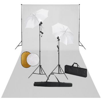 Gossi set studio foto cu lampi, umbrele, fundal si reflector