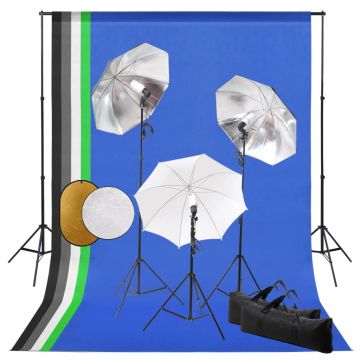 Gossi set studio foto cu lampi, umbrele, fundal si reflector