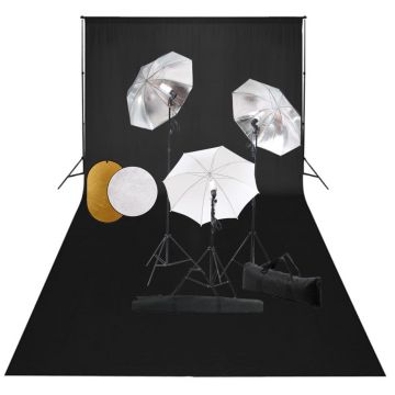 Gossi set studio foto cu lampi, umbrele, fundal si reflector