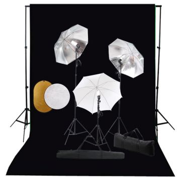 Gossi set studio foto cu lampi, umbrele, fundal si reflector