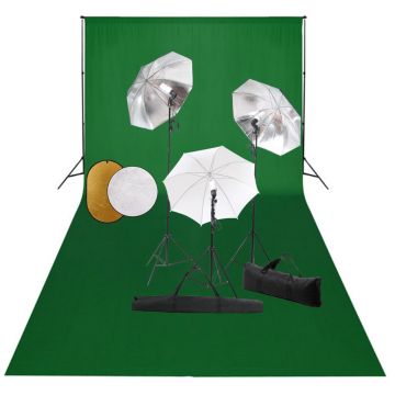 Gossi set studio foto cu lampi, umbrele, fundal si reflector