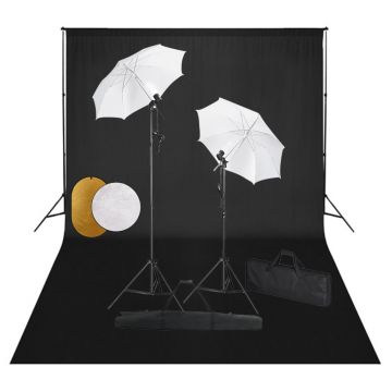 Gossi set studio foto cu lampi, umbrele, fundal si reflector