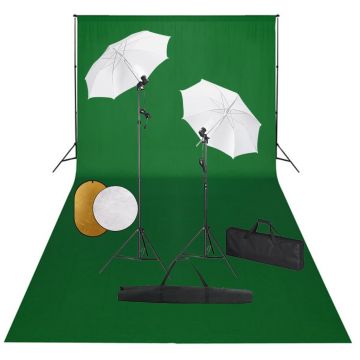 Gossi set studio foto cu lampi, umbrele, fundal si reflector