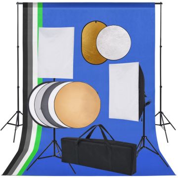 Gossi set studio foto cu lumini softbox, fundal si reflector