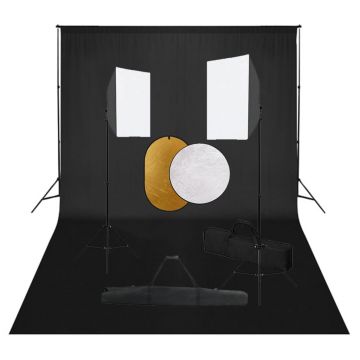 Gossi set studio foto cu lumini softbox, fundal si reflector