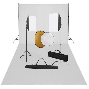 Gossi set studio foto cu lumini softbox, fundal si reflector