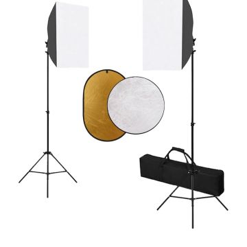 Gossi set studio foto cu lumini softbox si reflector