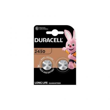 Set 2 baterii, Duracell, Lithium, CR2450, DL2450, 3V