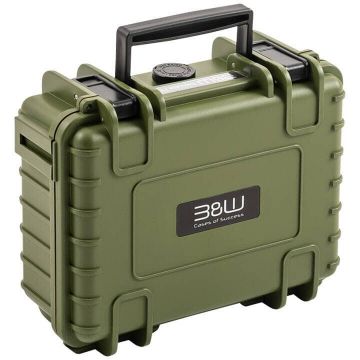 B&W Cases Carcasă B&W tip 500 pentru DJI Osmo Pocket 3 Creator Combo, 230 × 180 × 90 mm, Verde