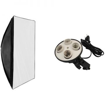 Generic Kit suport pentru 4 becuri cu fasung E27, softbox 40x60cm