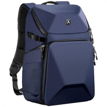 K&F Concept Rucsac pentru camera foto, 20L K&F Concept, 6 compartimente, impermeabil, 30x21x44cm, cu accesorii, Albastru