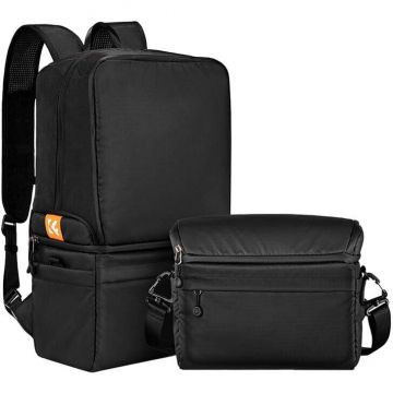 K&F Concept Rucsac pliabil pentru cameră K&F Concept KF13.129, 22L, cu compartiment pentru 2 compartimente, Negru
