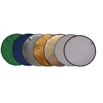 OEM Blenda rotunda 7in1 gold silver difuzie alb sunfire albastru verde 110cm