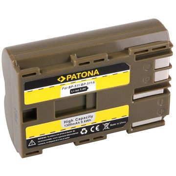 Patona Acumulator Patona BP-511 BP-512 1300mAh compatibil Canon 5D 50D 40D 30D 20D-1008